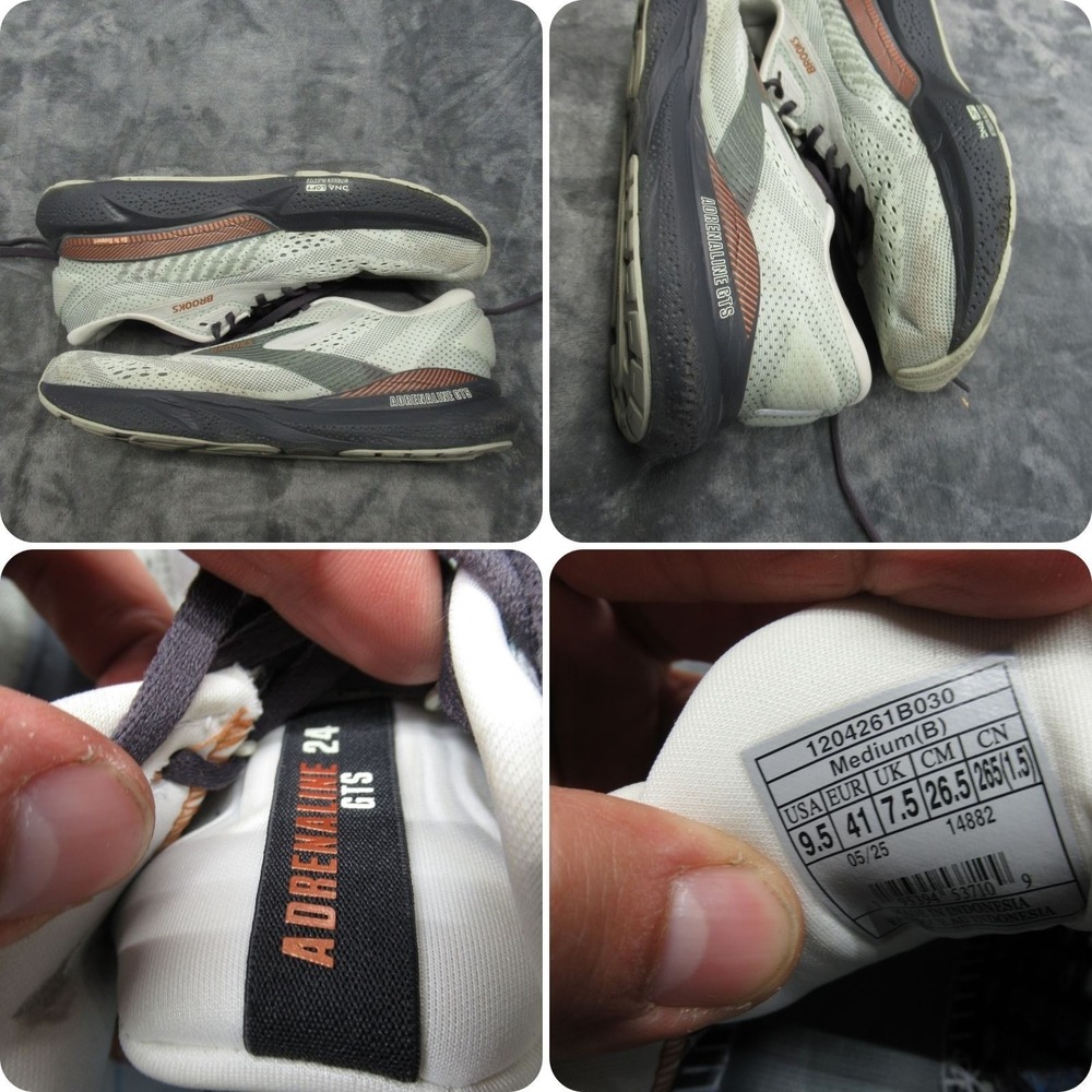 Brooks Running Shoes Women 9.5B Gray Adrenaline GTS 24 Lightweight Athletic